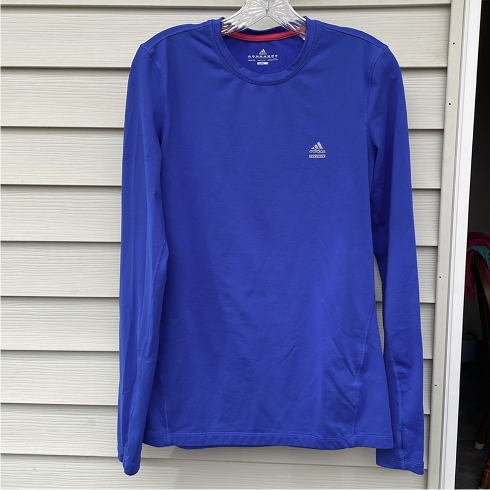 adidas Blue Long Sleeve Athletic Top